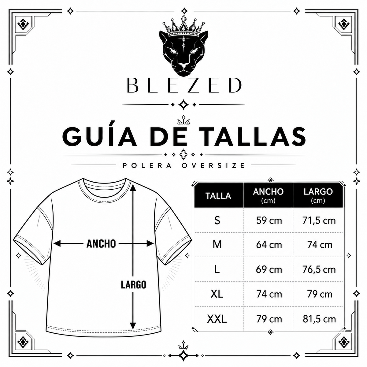 Guía de tallas y medidas